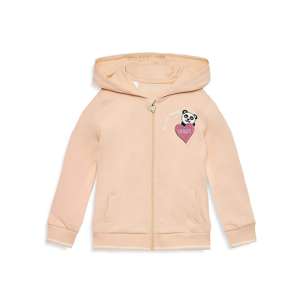 GUESS Baby's 2-Piece Panda Heart Hoodie & Joggers Set