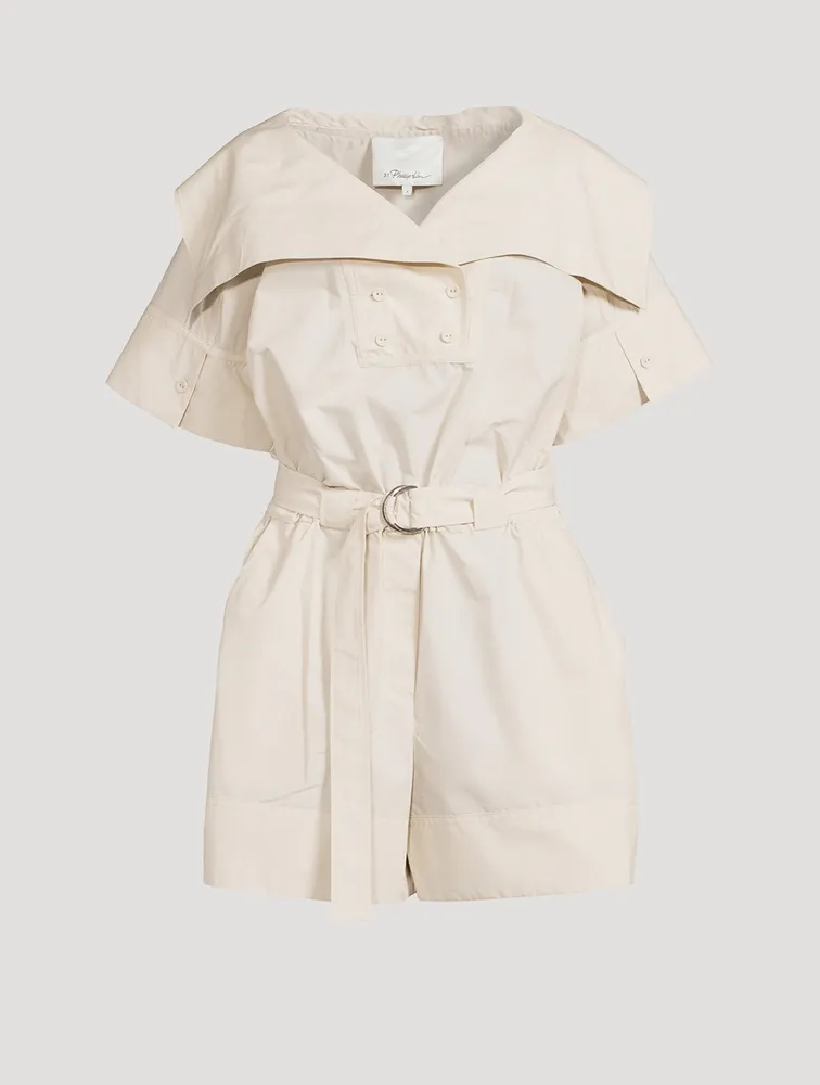 Holt Renfrew Belted Poplin Utility Romper