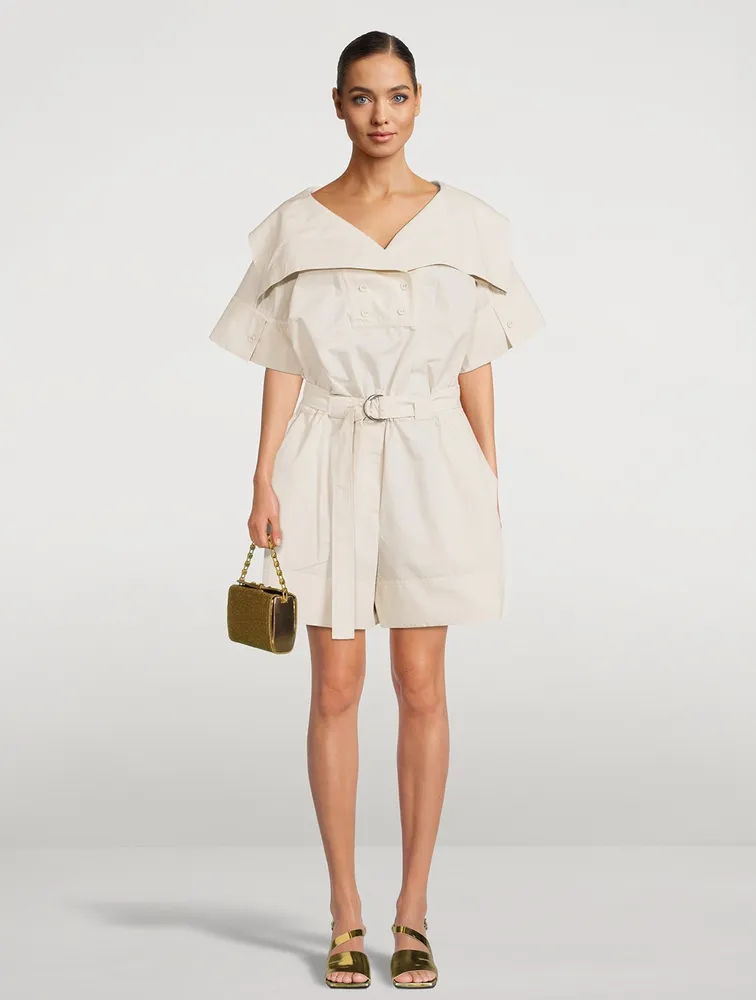 Holt Renfrew Belted Poplin Utility Romper