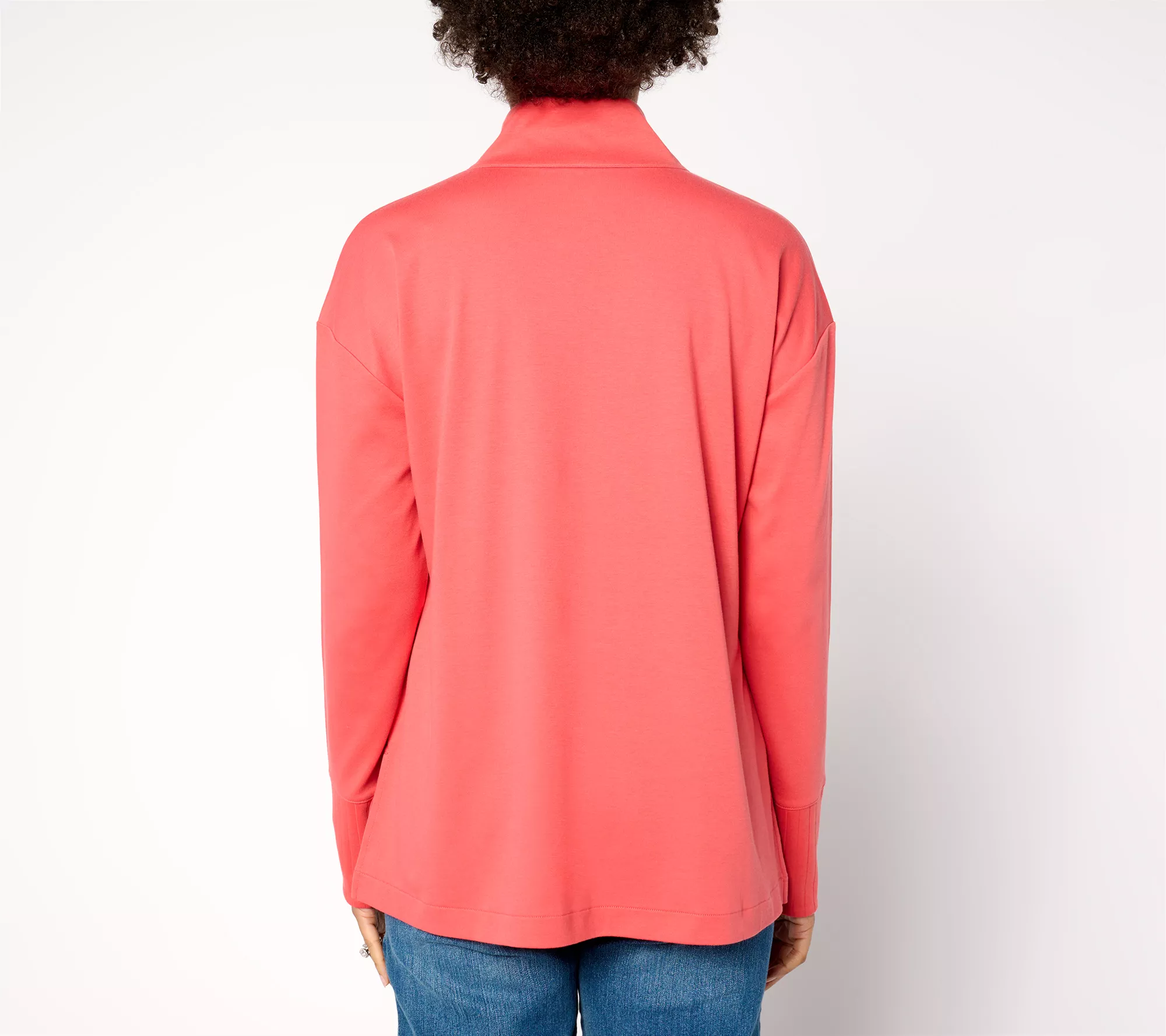 Isaac Mizrahi Live! Regular Essentials Pima Cotton Quarter Zip Pullover