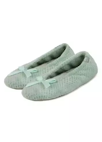 Isotoner Ladies Popcorn Ballet Slipper - Mint Green by Totes | Look Again