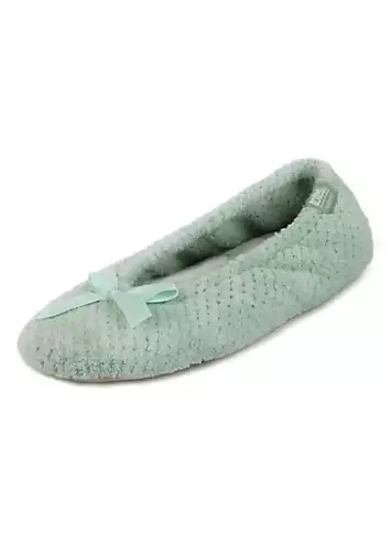 Isotoner Ladies Popcorn Ballet Slipper - Mint Green by Totes | Look Again