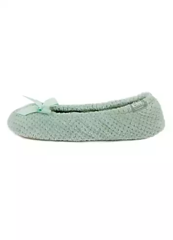 Isotoner Ladies Popcorn Ballet Slipper - Mint Green by Totes | Look Again