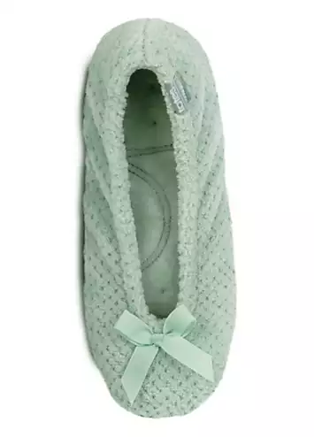 Isotoner Ladies Popcorn Ballet Slipper - Mint Green by Totes | Look Again