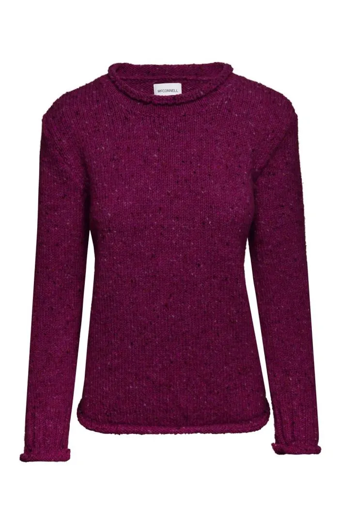 Ladies Donegal Roll Edge Jumper