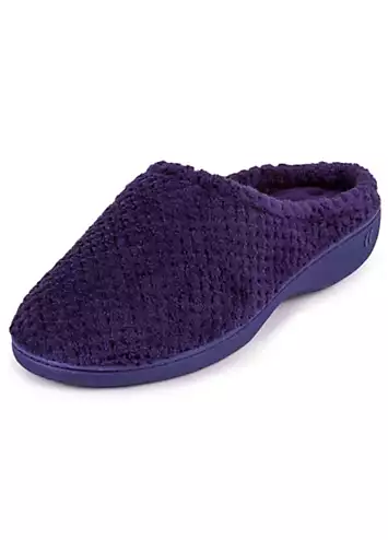 Ladies Popcorn Terry Navy Mule Slipper by Totes Isotoner | Look Again