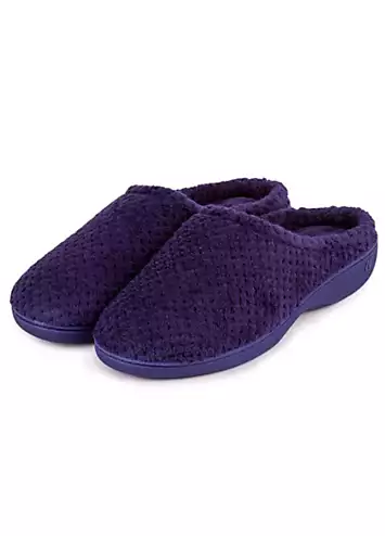 Ladies Popcorn Terry Navy Mule Slipper by Totes Isotoner | Look Again