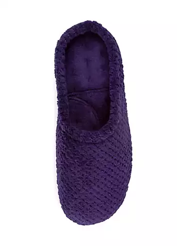 Ladies Popcorn Terry Navy Mule Slipper by Totes Isotoner | Look Again