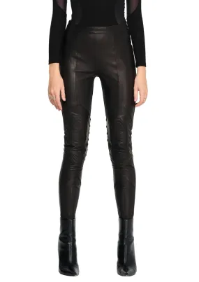 LEATHER RIDING LEGGINGS IN BLACK