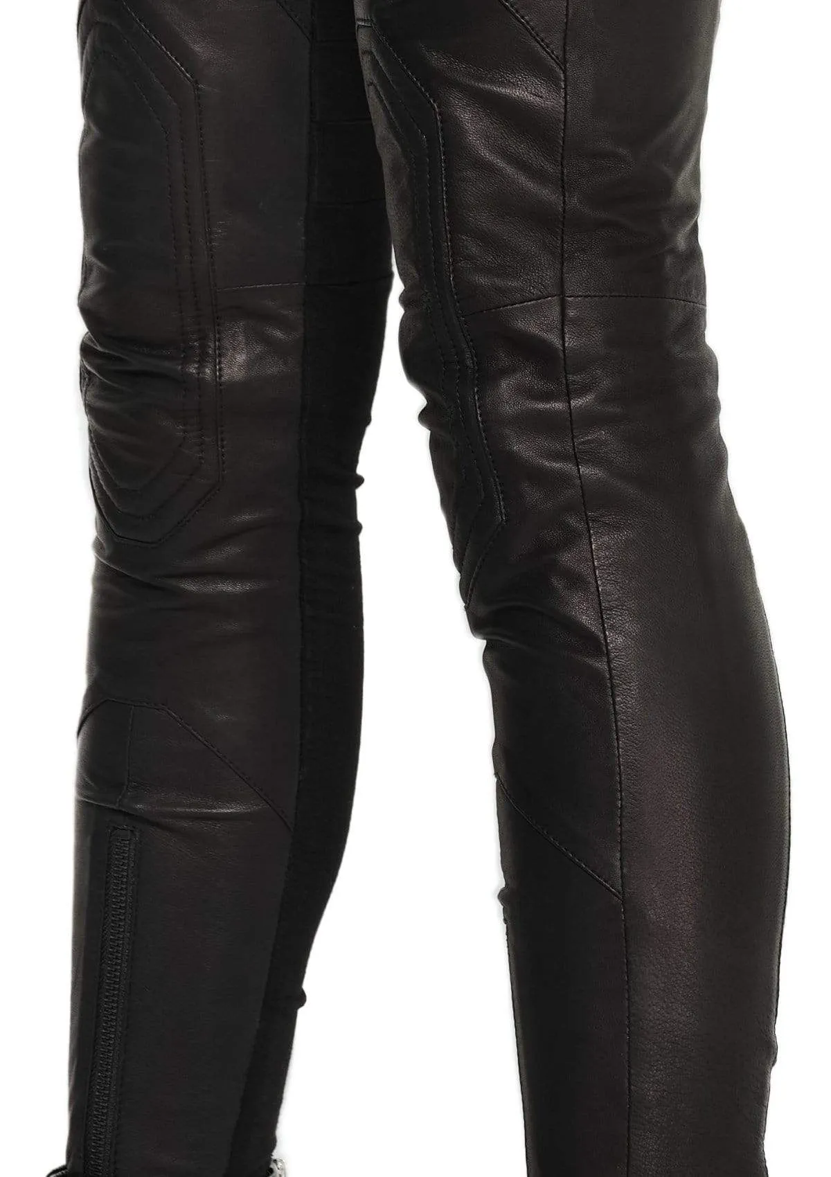 LEATHER RIDING LEGGINGS IN BLACK