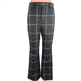 Levi's Math Club Black Plaid Flare Retro High Waist Crop Ankle Trousers Pants 26