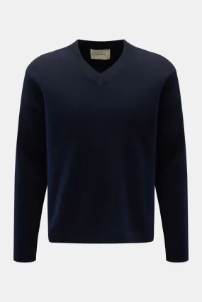 LISA YANG Cashmere V-Neck Pullover 'Clayton' navy