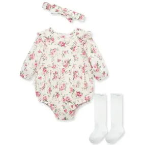 Little Me - Baby Girl Roses Romper Set