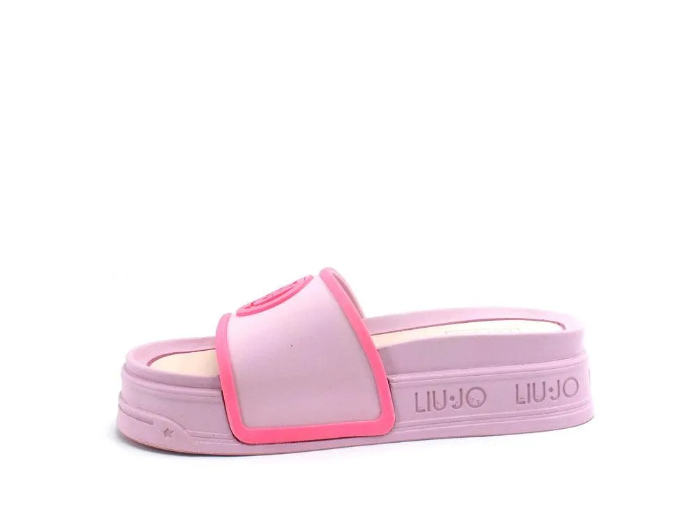 LIU JO Cecy 08 Ciabatta Slipper TPU Platform Rosa Lilla Pink SA2287EX131