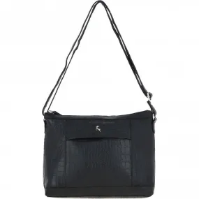 Luxury Croc Print Leather Shoulder Bag Black/croc: bc1