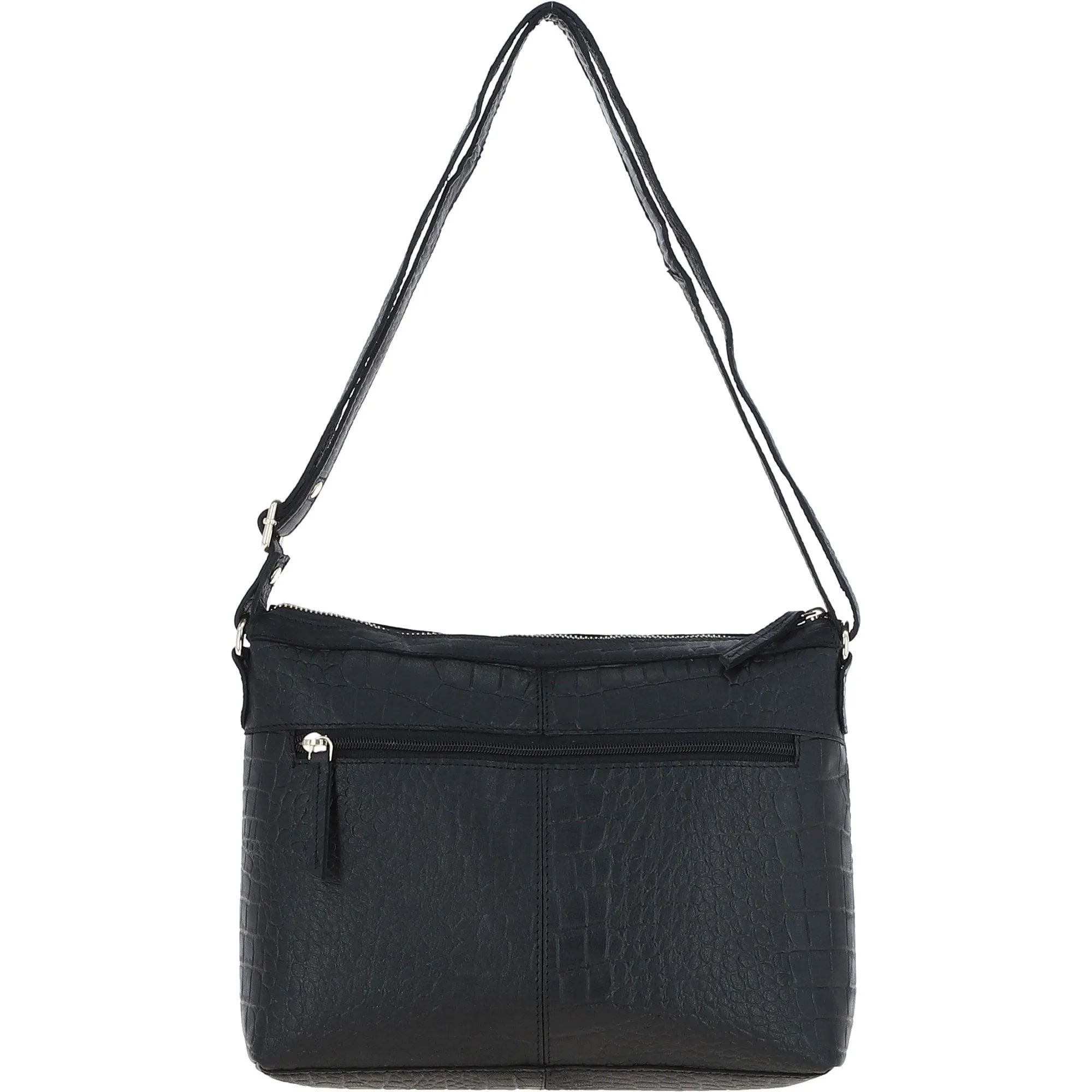 Luxury Croc Print Leather Shoulder Bag Black/croc: bc1