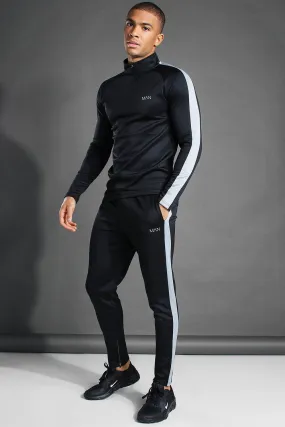 Man Active Gym Funnel Neck Tracksuit | boohooMAN UK