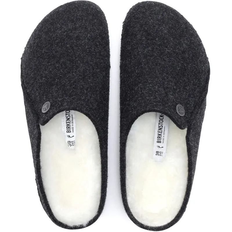 Men’s Birkenstock Zermatt Wool Felt Shearling Slipper – Anthracite