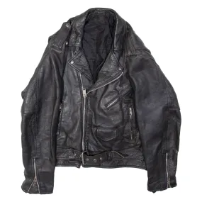 Mens Aviator Jacket Black Leather L