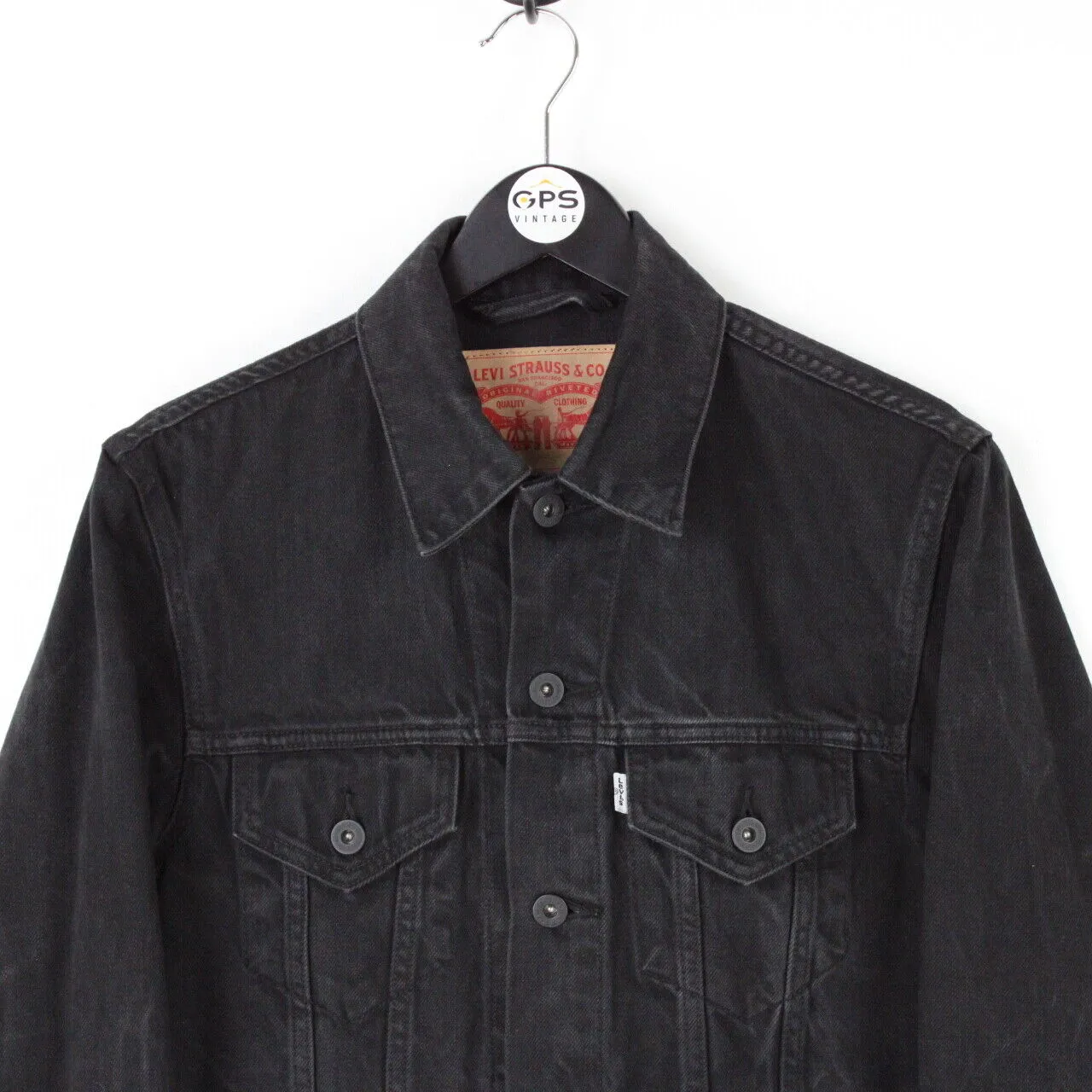 Mens LEVIS Denim Jacket Black | Small