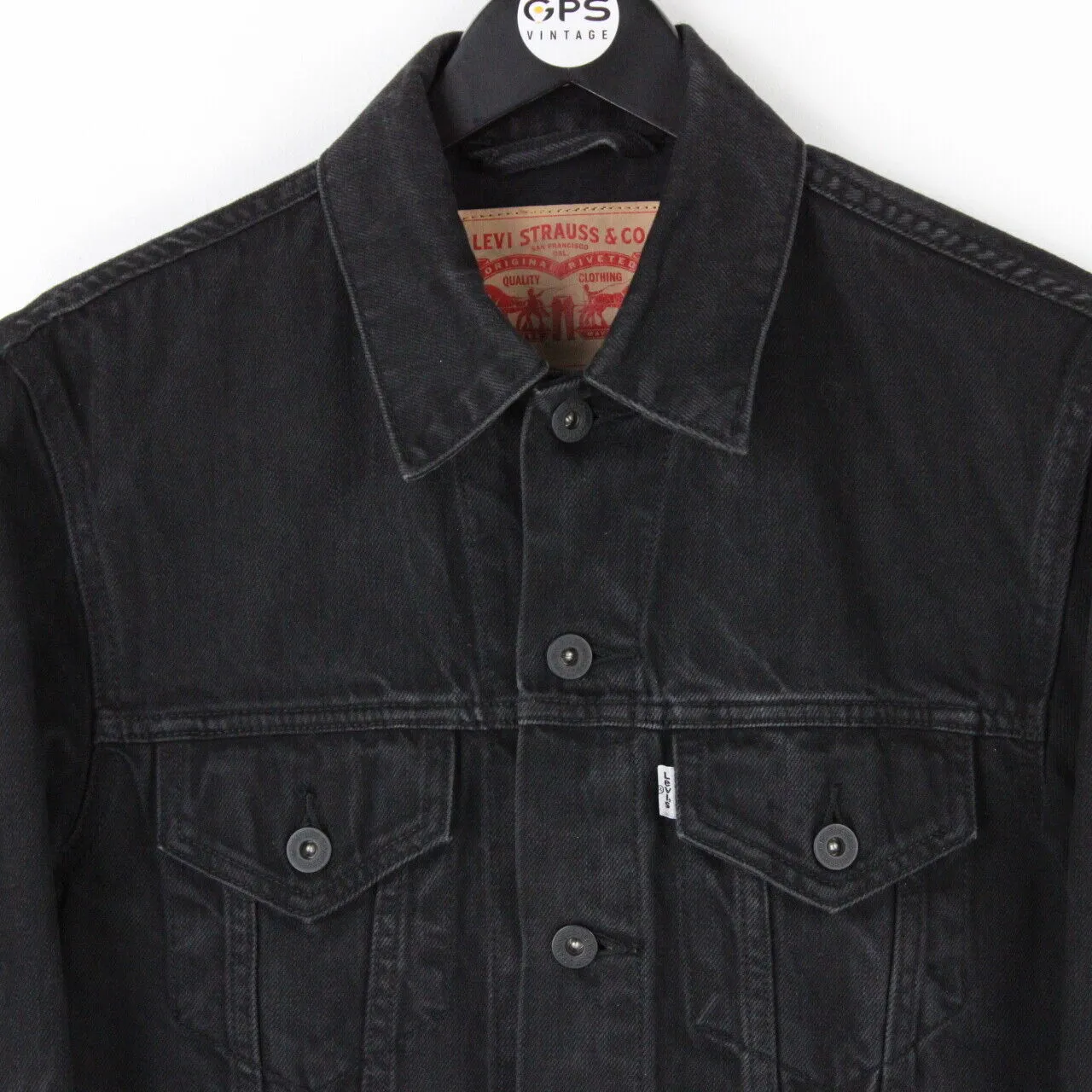 Mens LEVIS Denim Jacket Black | Small