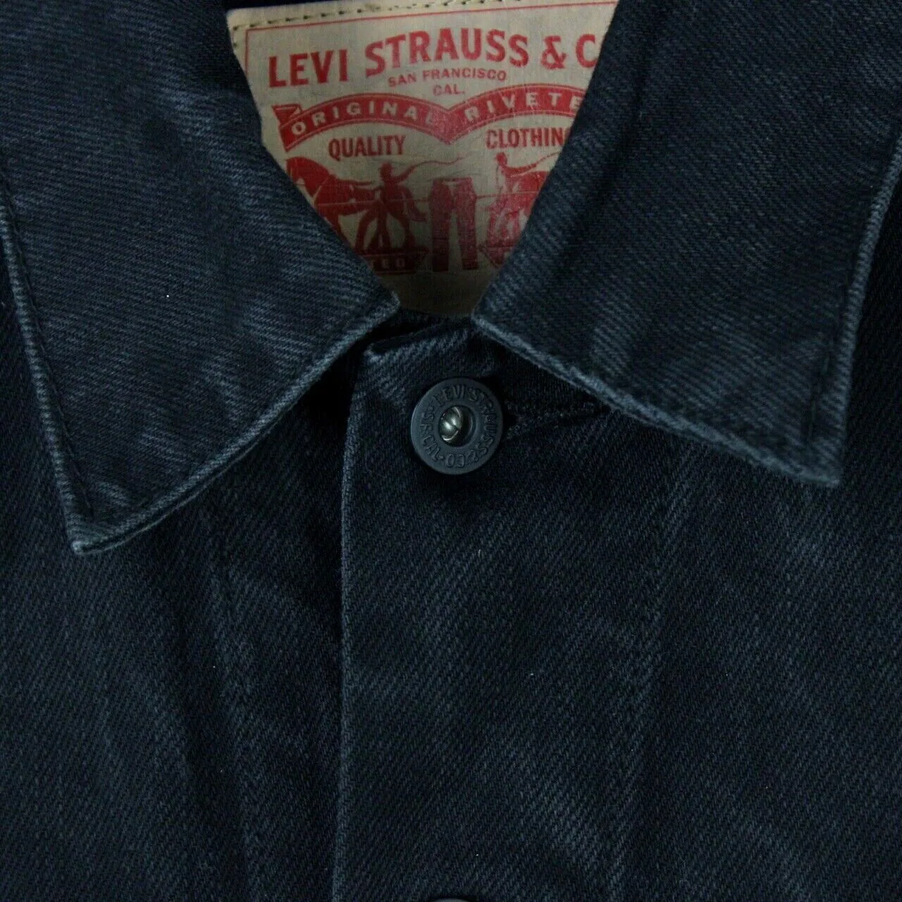 Mens LEVIS Denim Jacket Black | Small