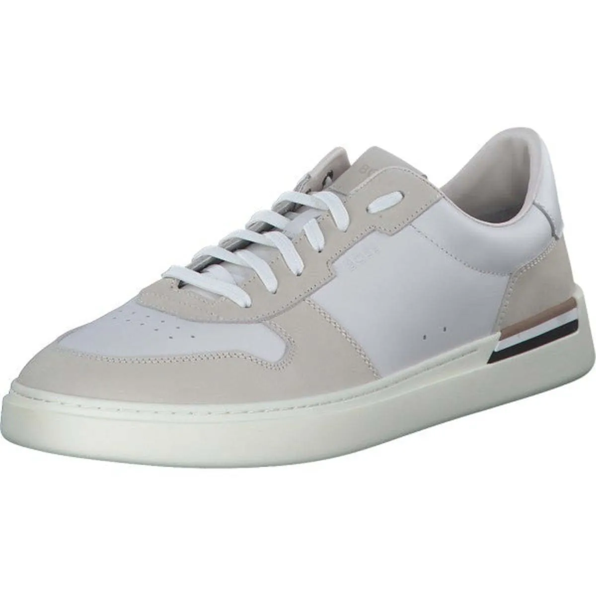 Men's Clint Leather Suede Combo Lace Up Sneakers - White