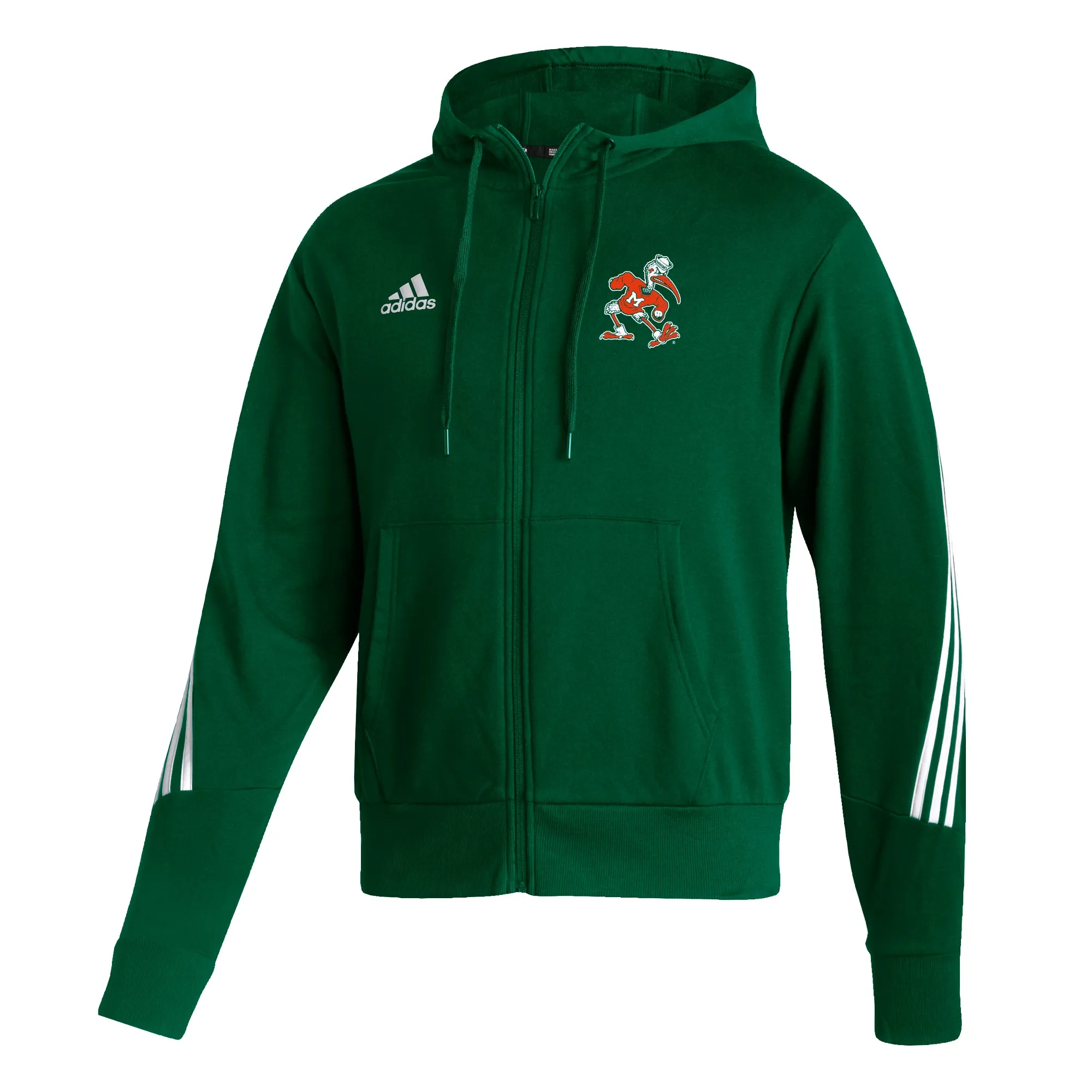 Miami Hurricanes adidas 3-Stripe Sebastian Hoodie - Green