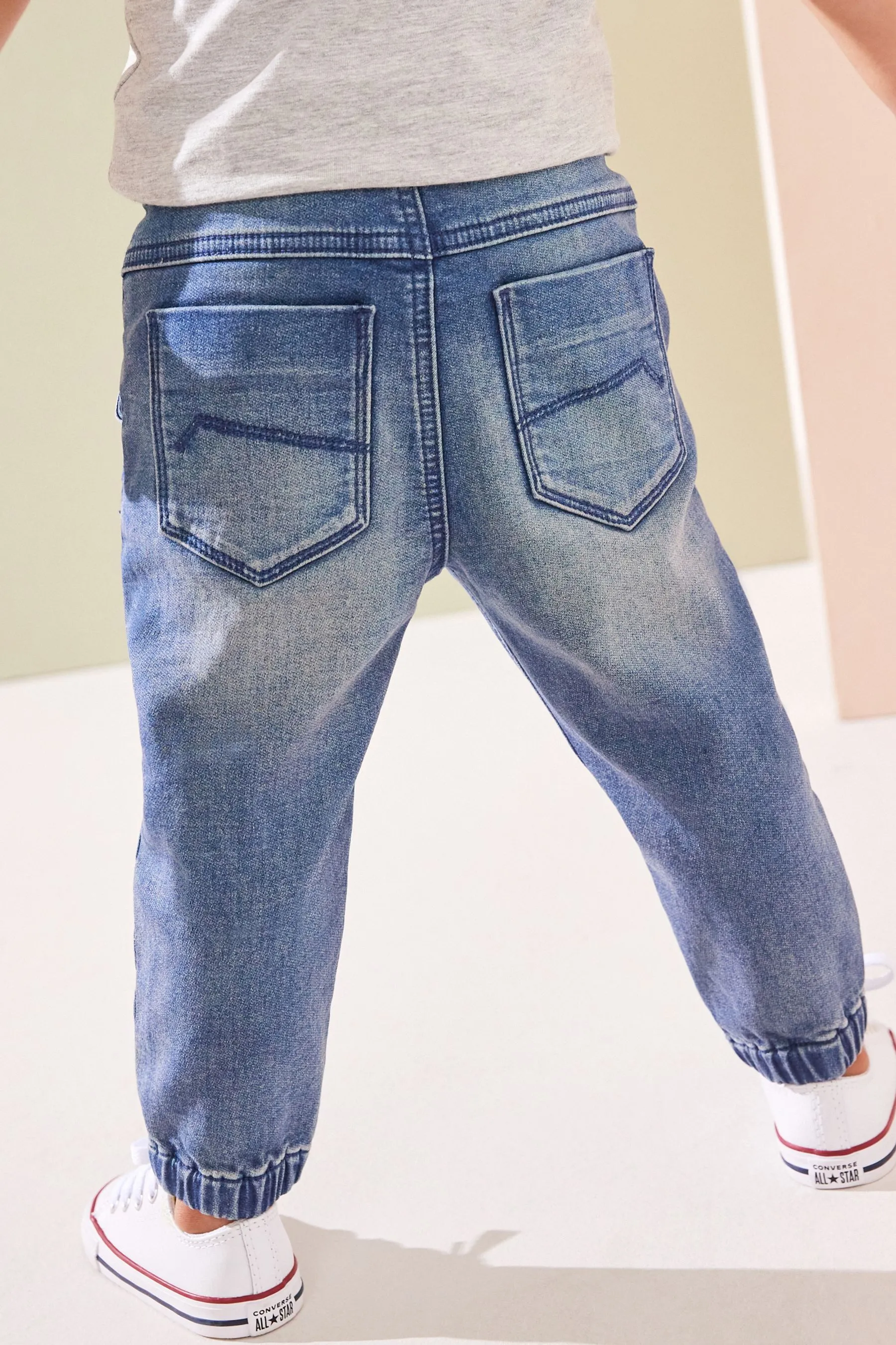 Mid Blue Tint Joggers Jeans With Comfort Stretch (3mths-7yrs)