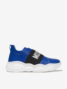 Moschino Unisex Leather Logo Slip On Trainers