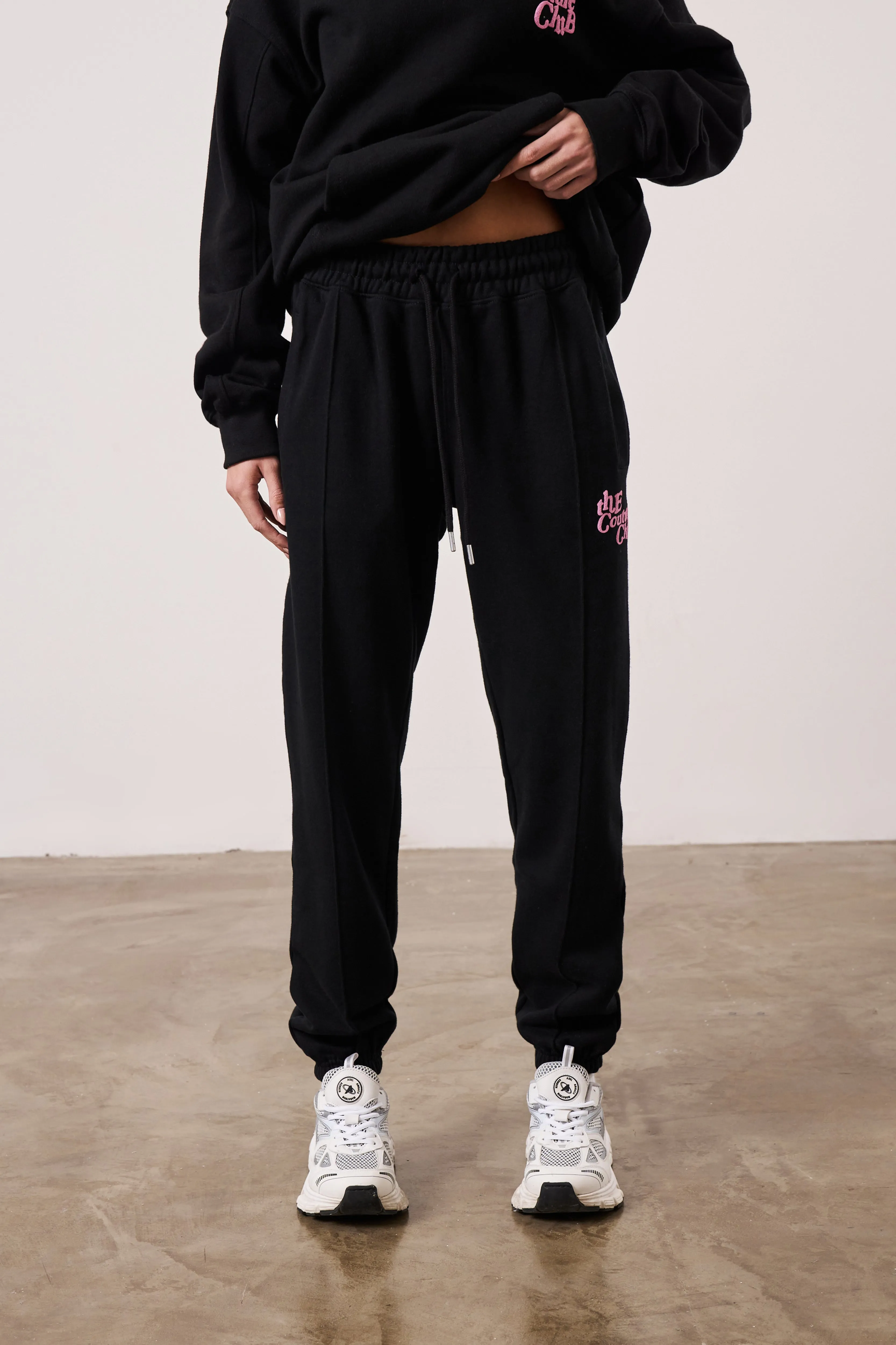 MULTI FONT MEMBERS ONLY JOGGERS - BLACK