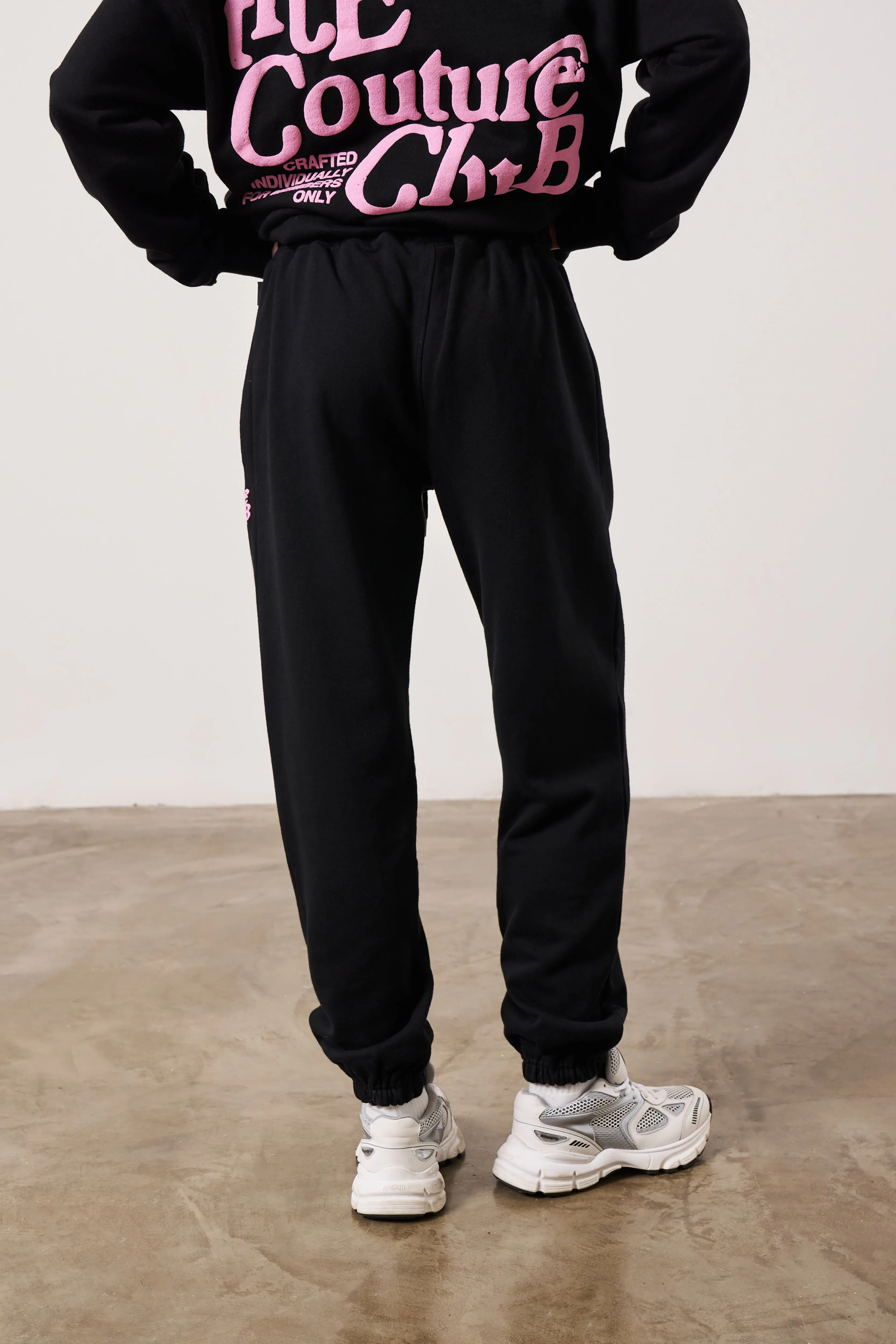 MULTI FONT MEMBERS ONLY JOGGERS - BLACK