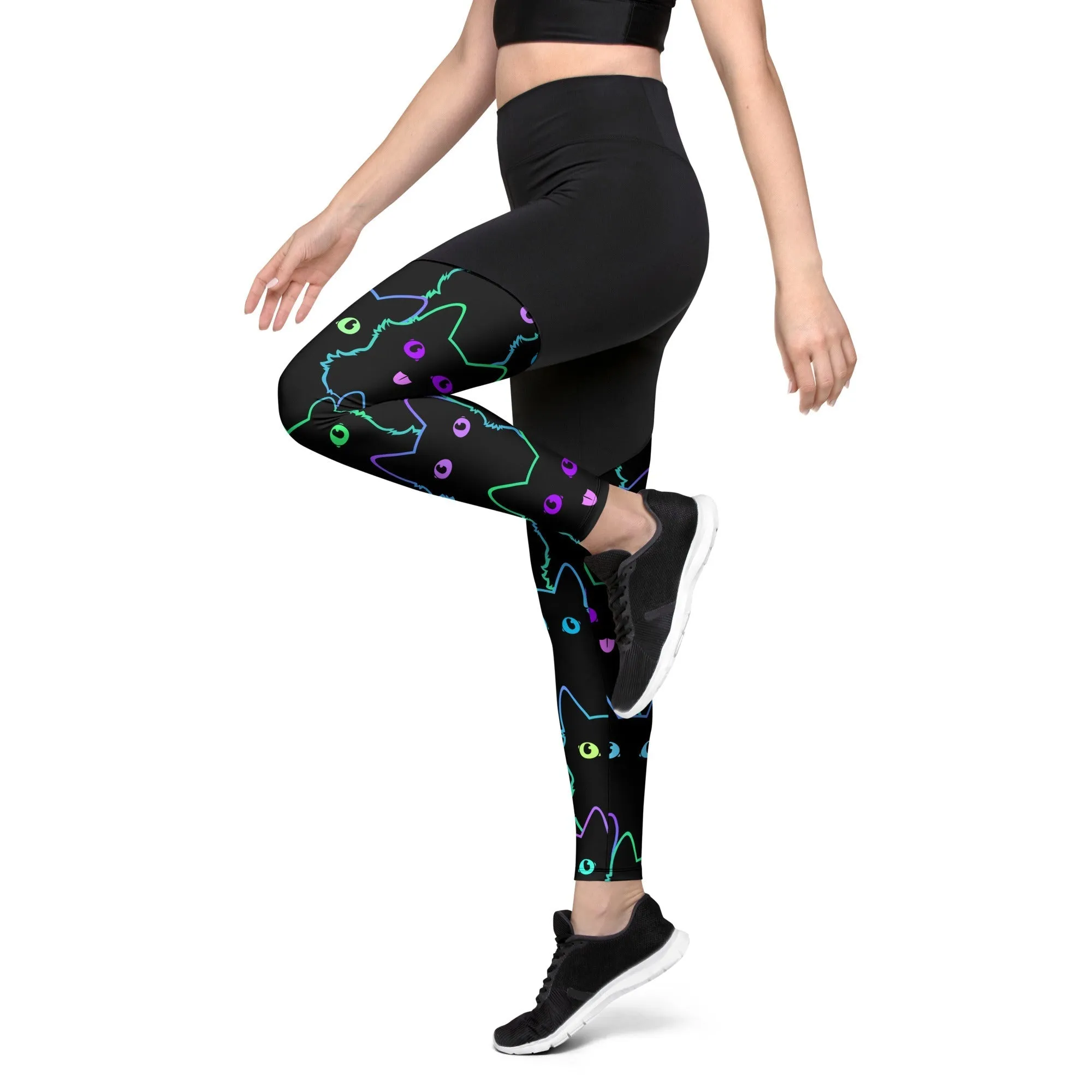 Mystic Halloween Cats Compression Leggings