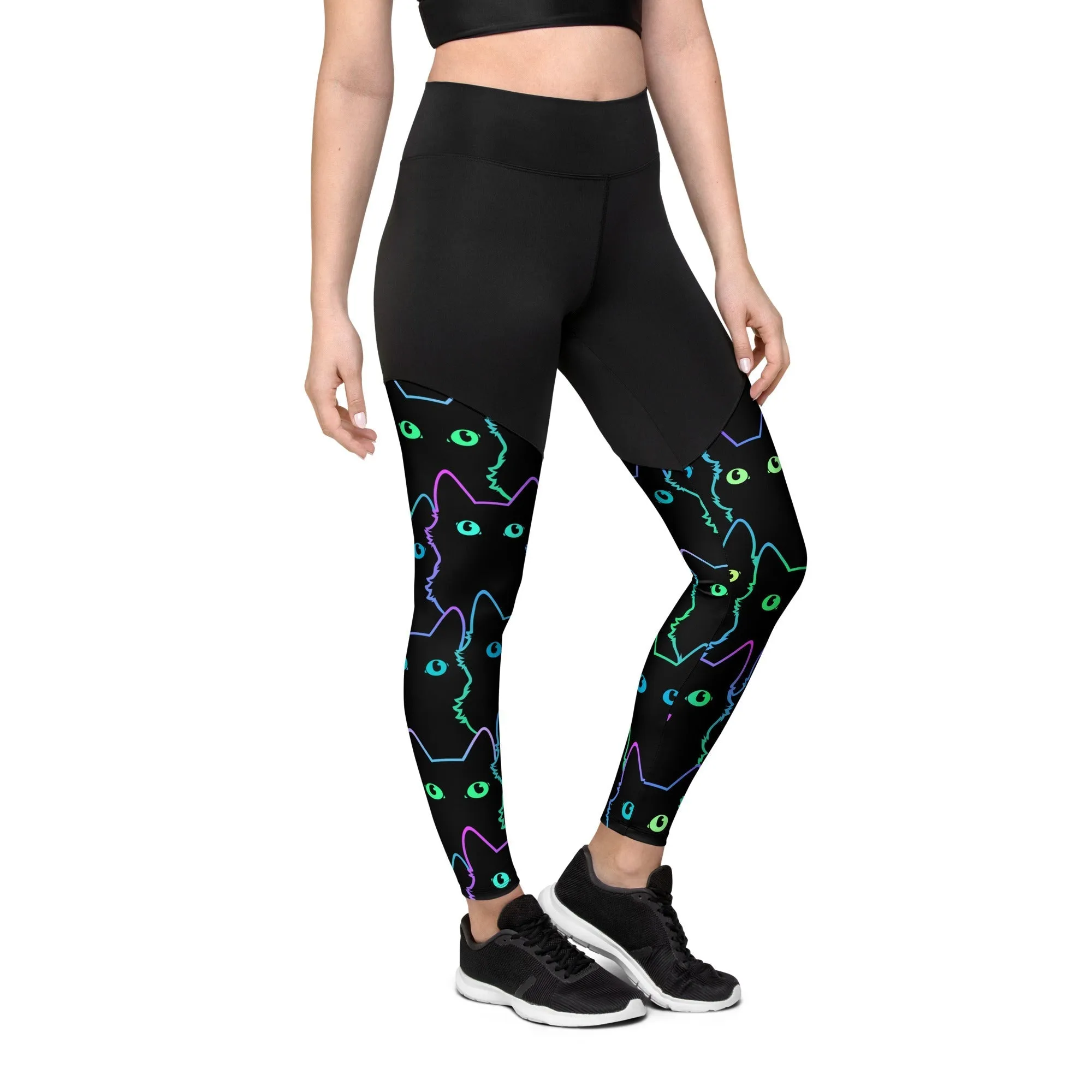 Mystic Halloween Cats Compression Leggings