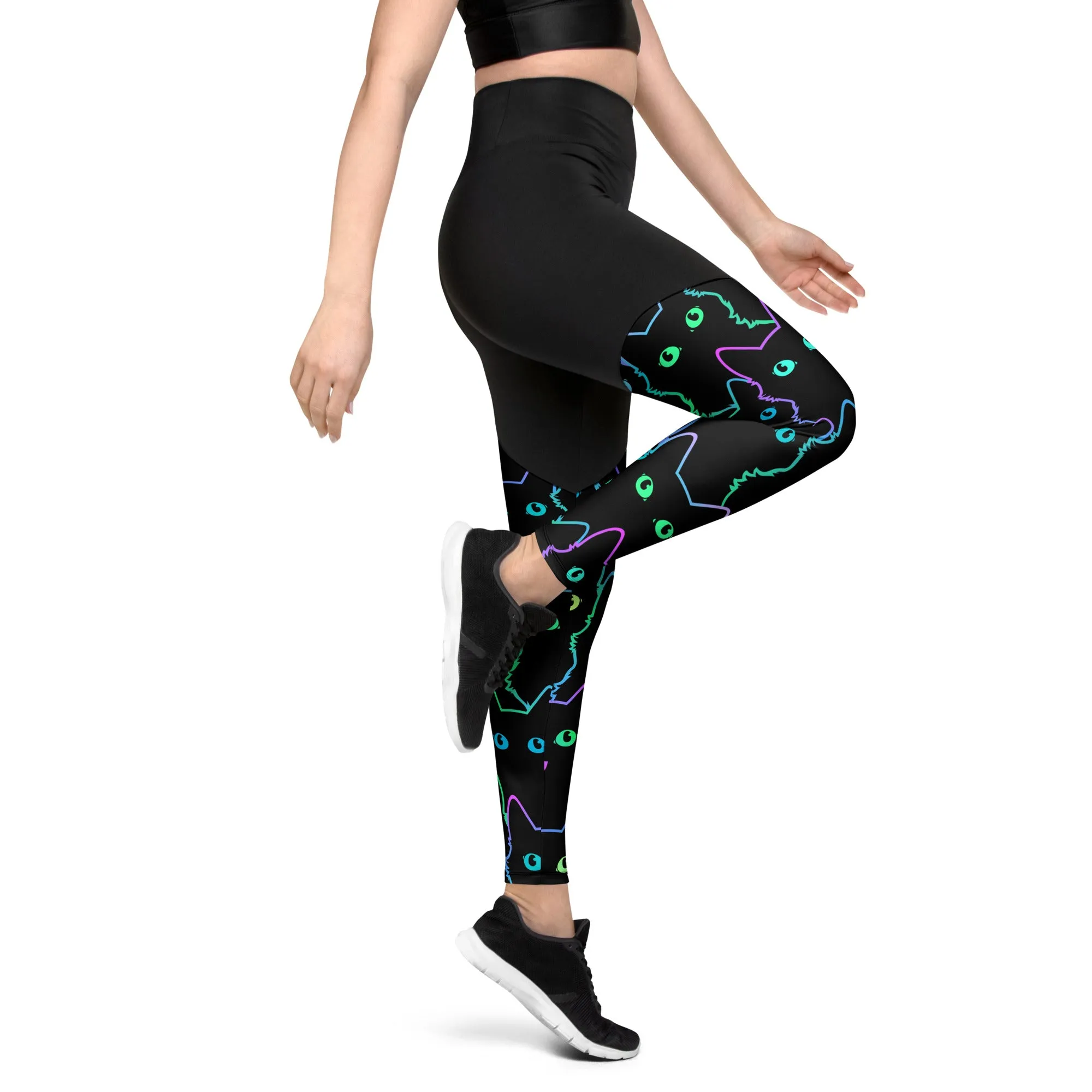 Mystic Halloween Cats Compression Leggings