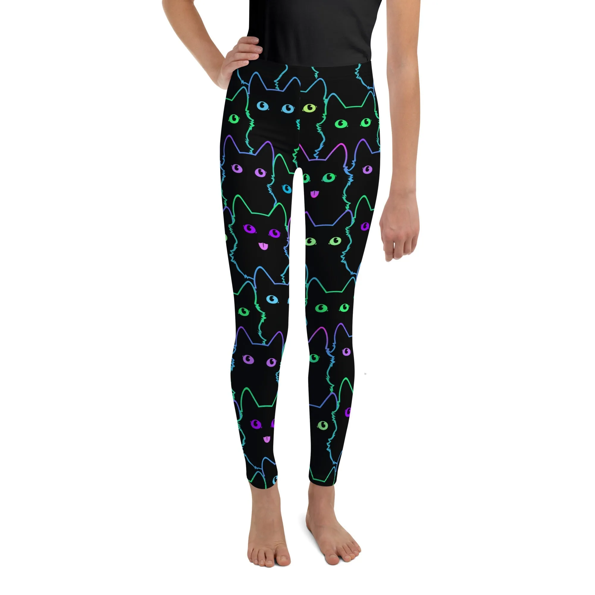 Mystic Halloween Cats Youth Leggings