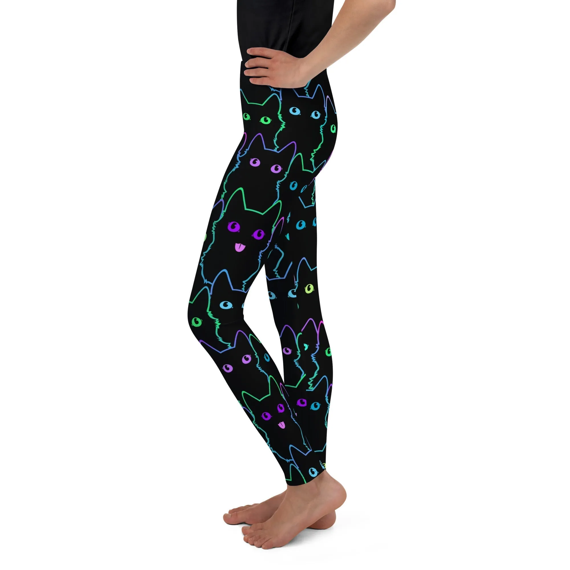 Mystic Halloween Cats Youth Leggings