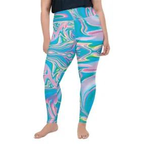 Neon Psychedelic Plus Size Leggings