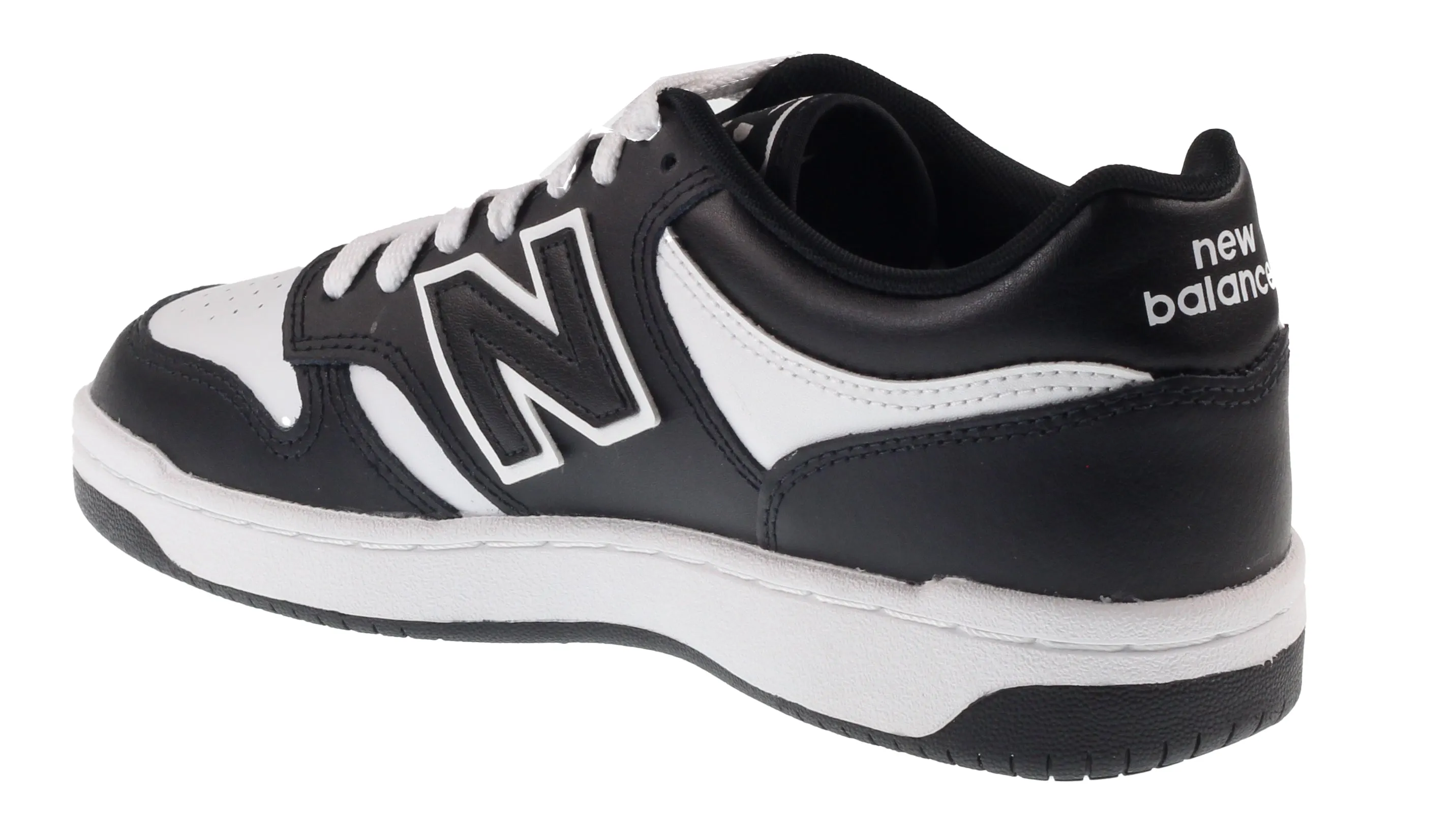 New Balance Trainers Junior 480 Low Leather White Black