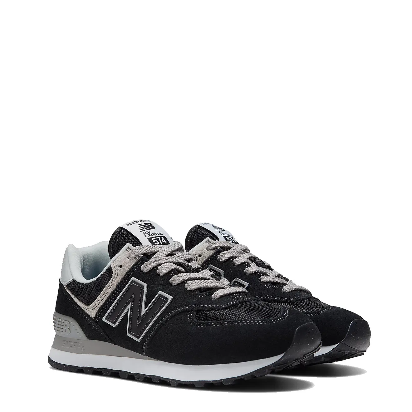 New Balance Womens 574 Trainers Black / White