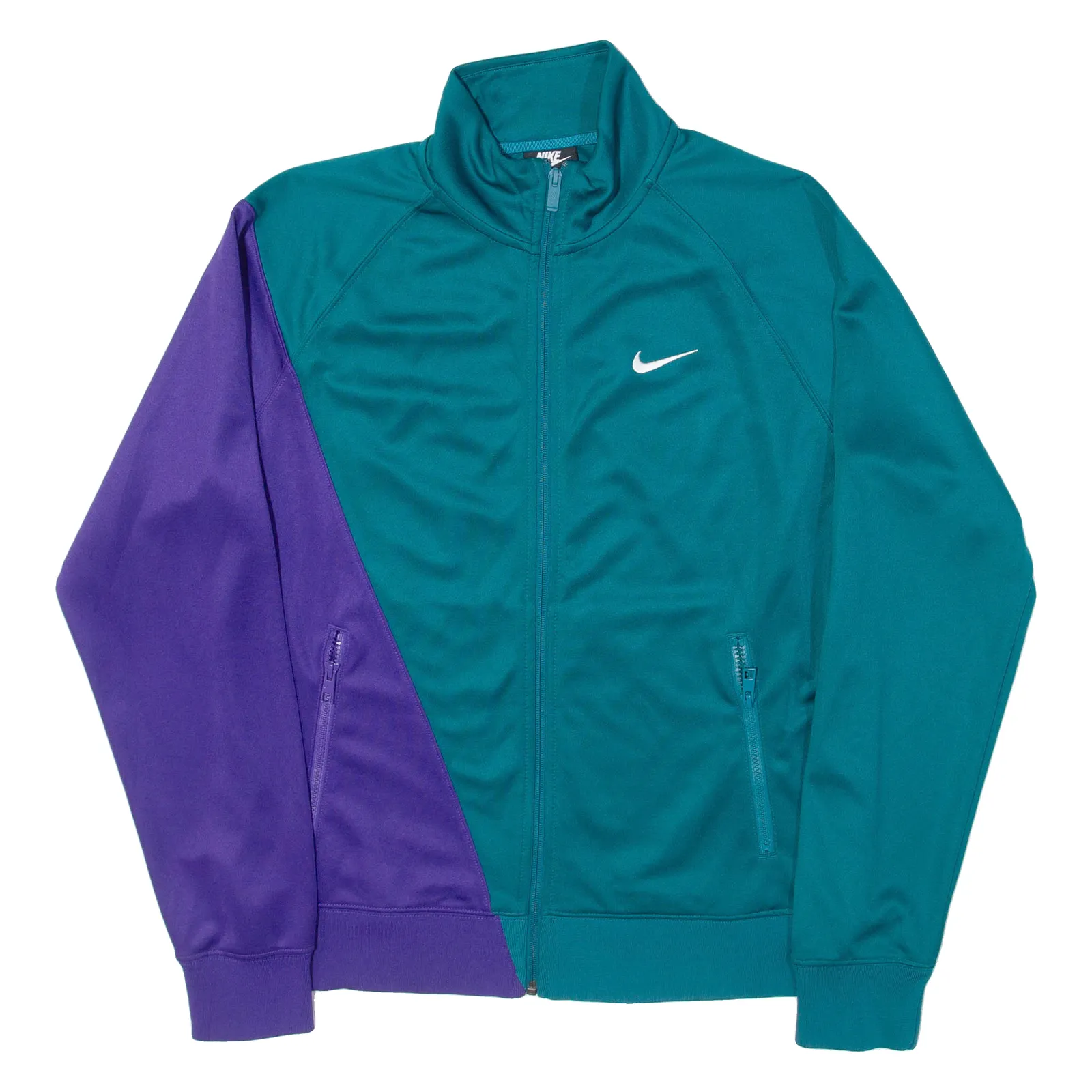 NIKE Mens Track Jacket Green Colourblock M