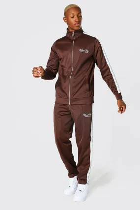 Official Man Zip Through Tricot Tracksuit | boohooMAN UK