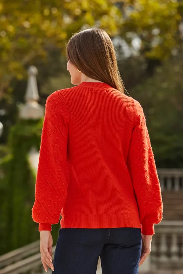 Orange Bobble Stitch Jumper