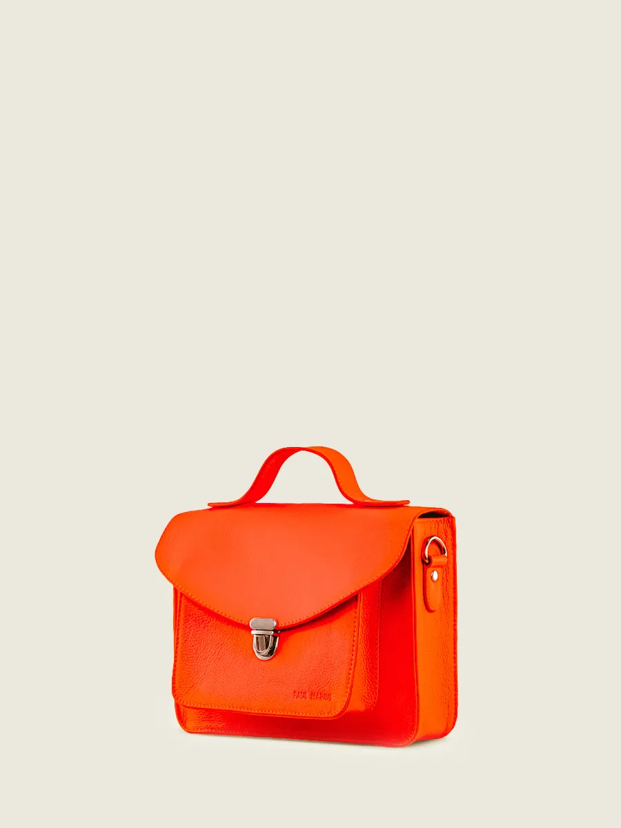 Orange Leather Handbag for Women - Mademoiselle George Orange | PAUL MARIUS