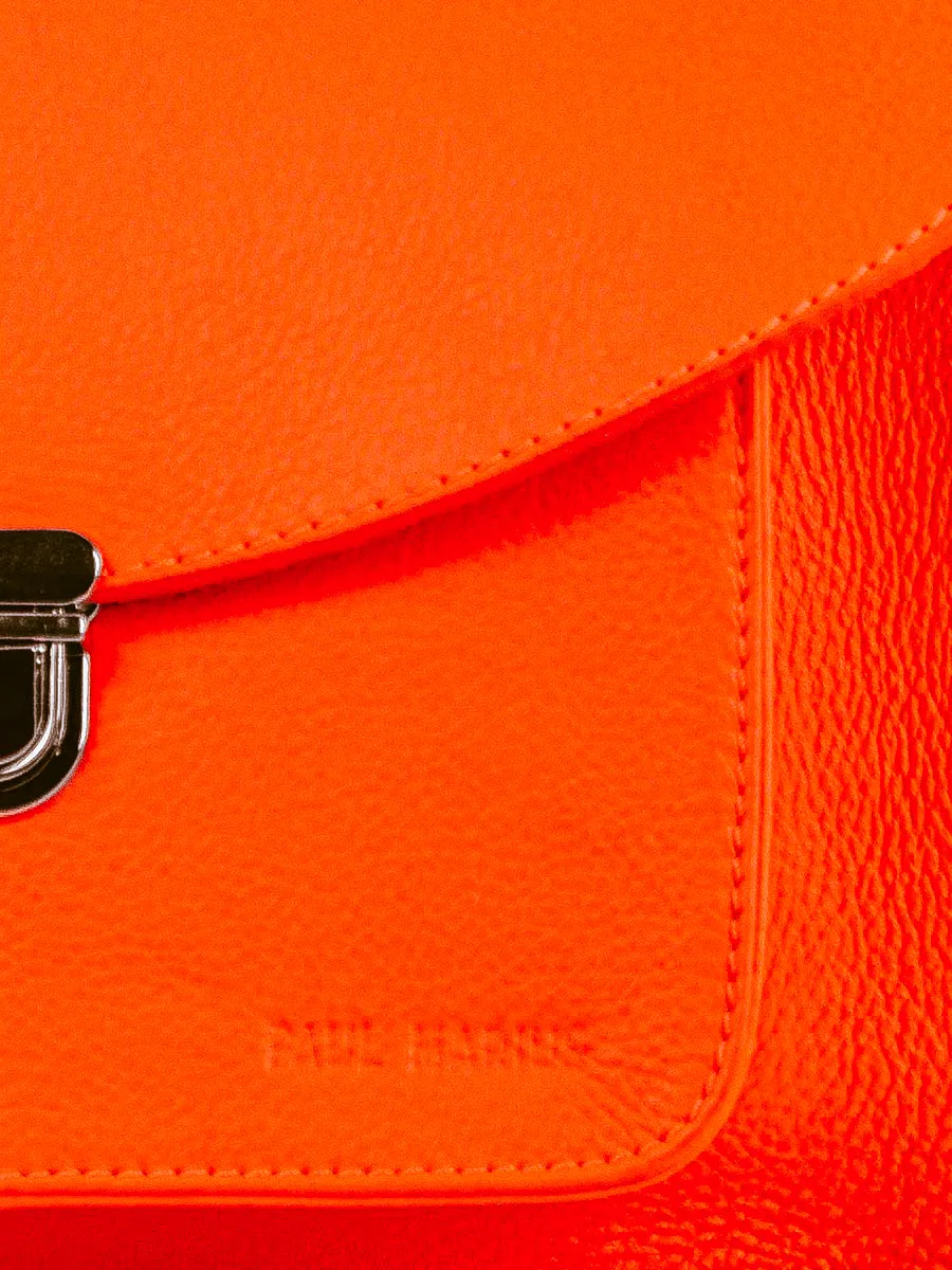 Orange Leather Handbag for Women - Mademoiselle George Orange | PAUL MARIUS