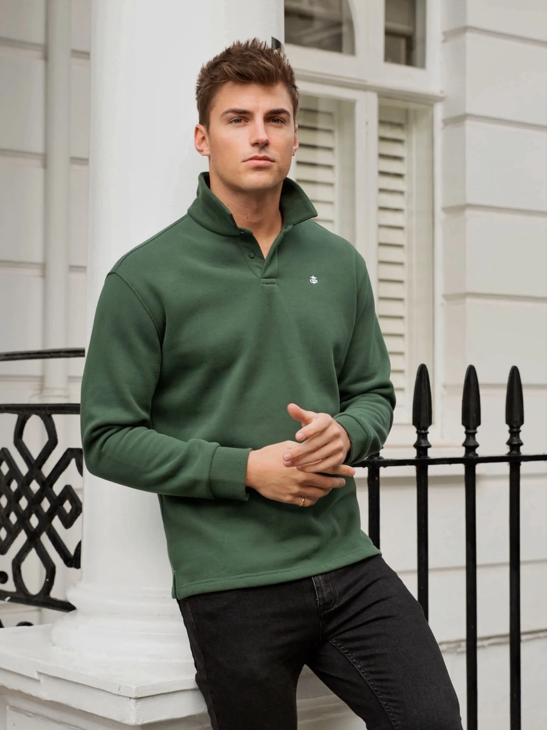 Otley Collared Jumper - Green