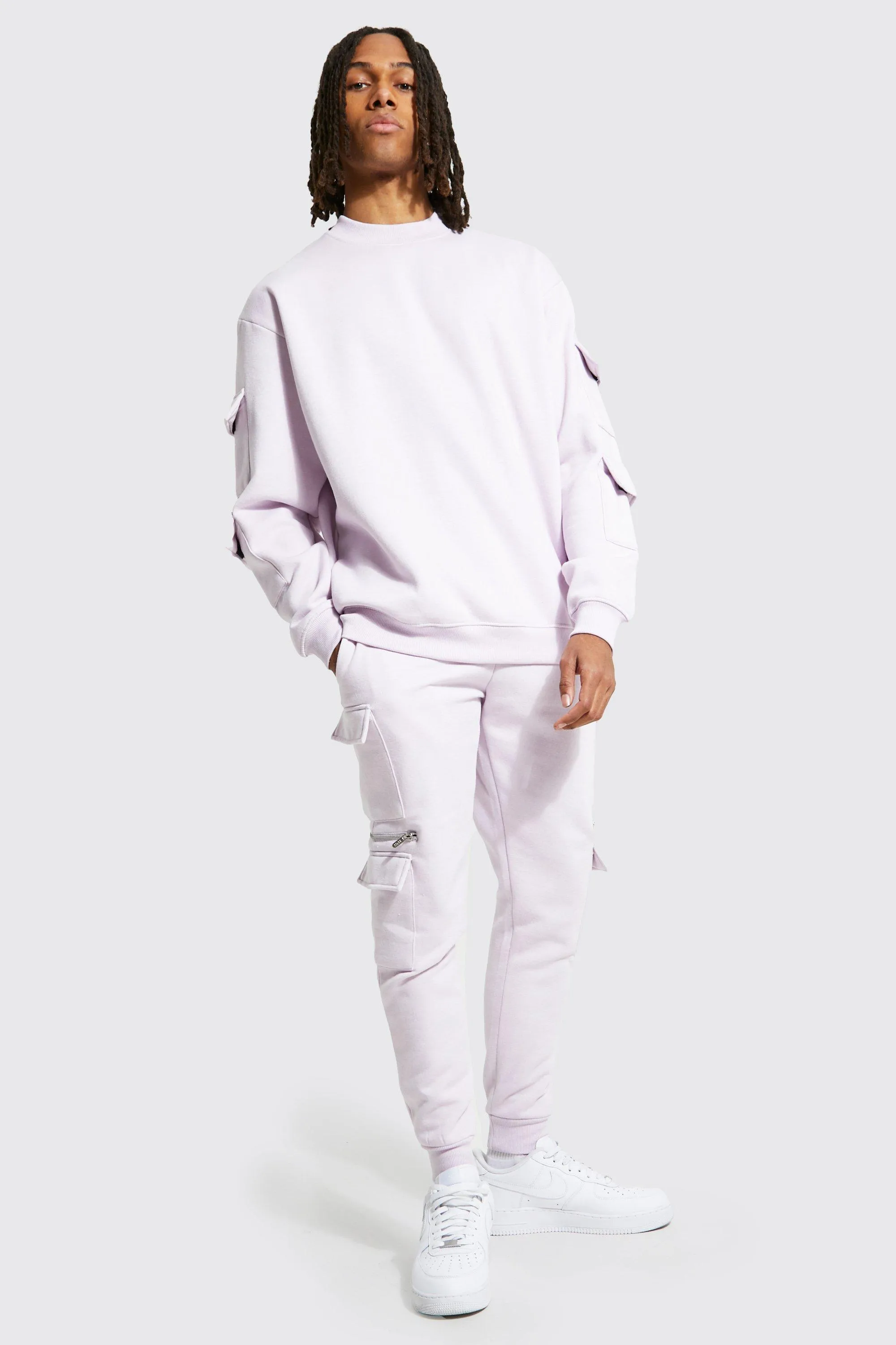 Oversized Cargo Sweatshirt Tracksuit