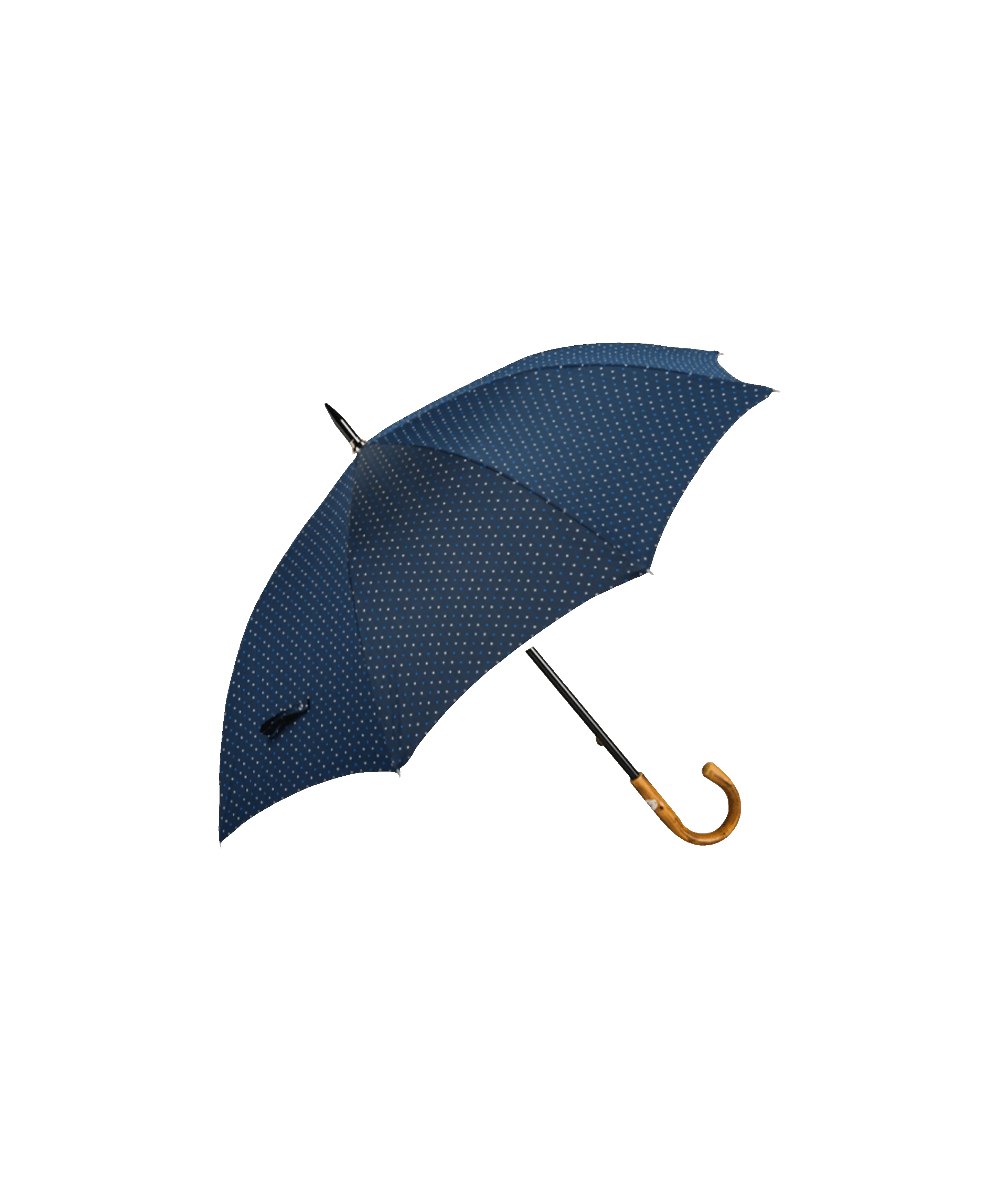 Passotti Ombrelli Blue Dot Umbrella With Chestnut Handle | He Spoke Style