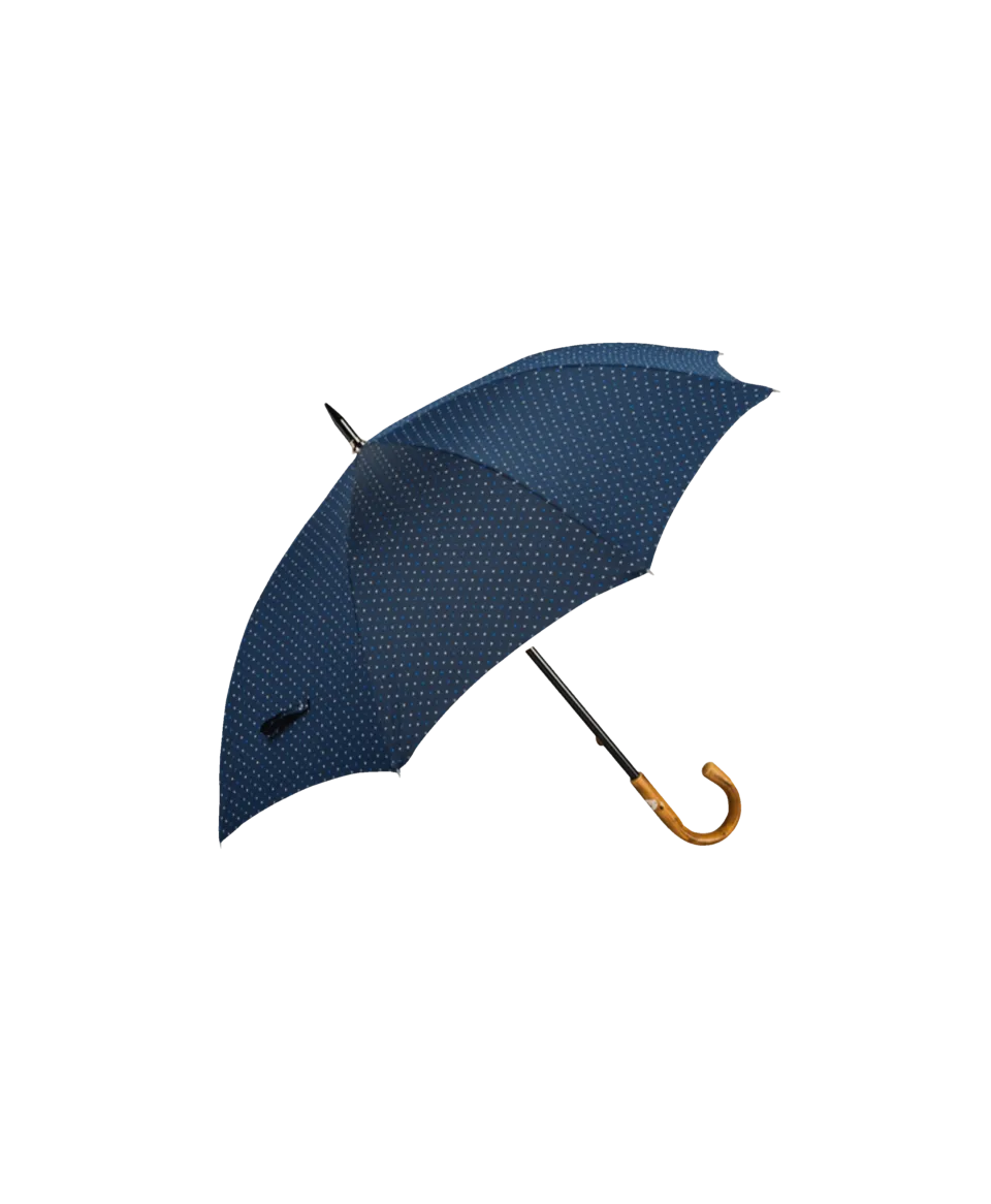 Passotti Ombrelli Blue Dot Umbrella With Chestnut Handle | He Spoke Style