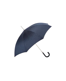 Passotti Ombrelli Navy Tie Print Umbrella With Navy Stitched Leather Handle | He Spoke Style